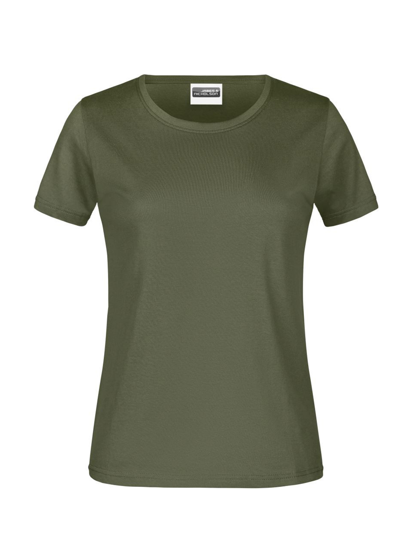 Dámské tričko James & Nicholson basic - Olivově zelená M