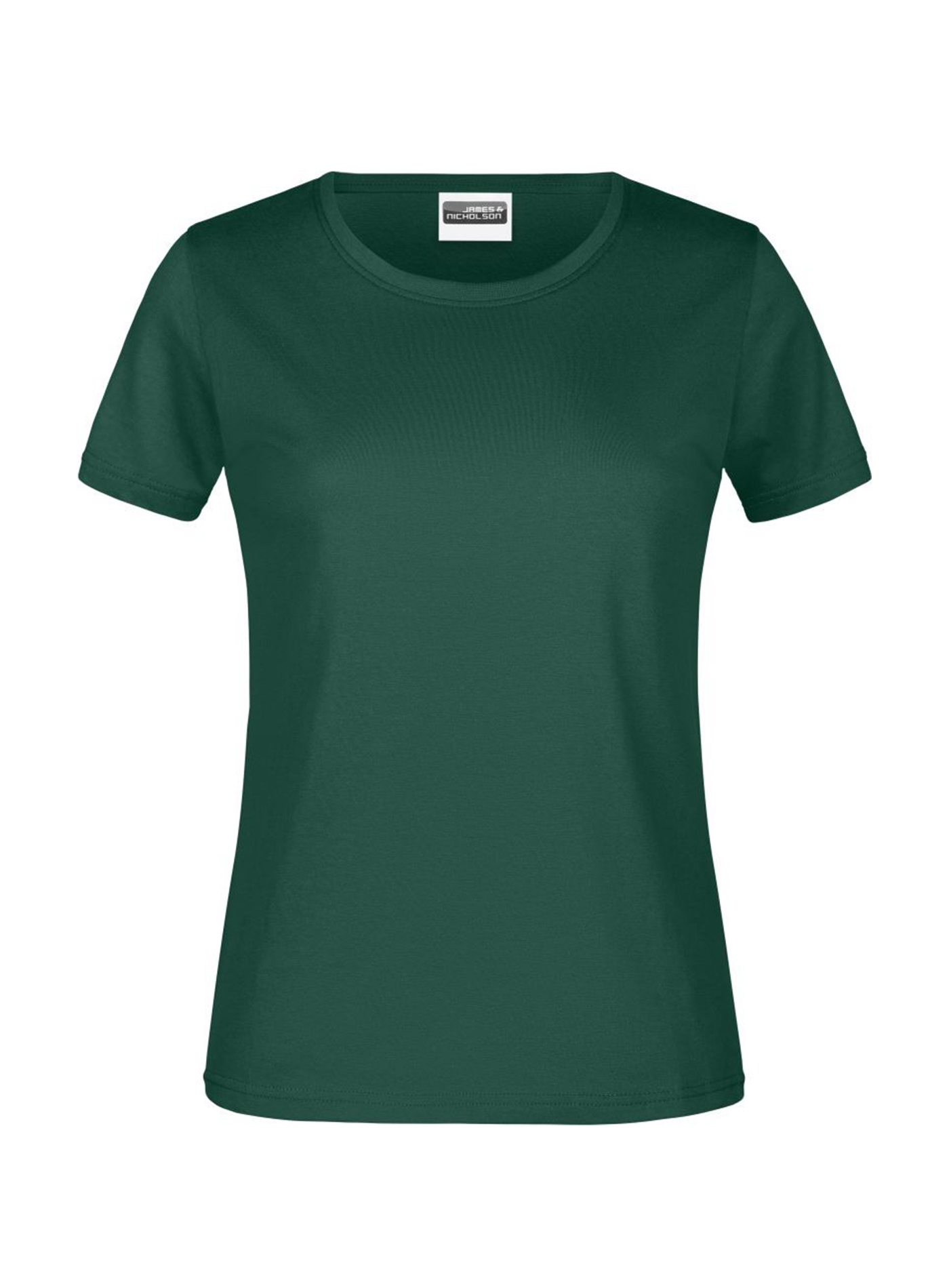 Dámské tričko James & Nicholson basic - Temně zelená L