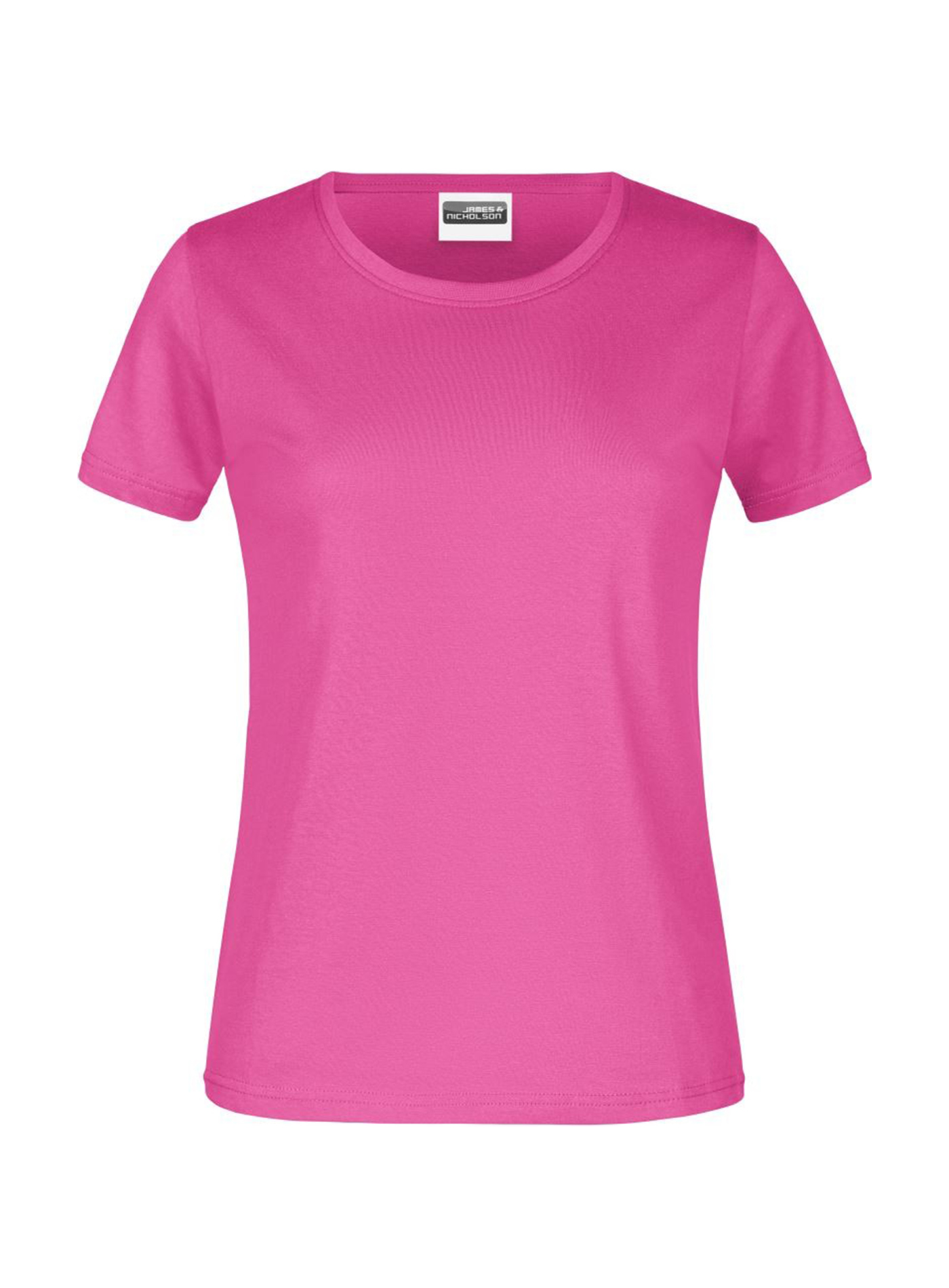 Dámské tričko James & Nicholson basic - Zářivě růžová 3XL