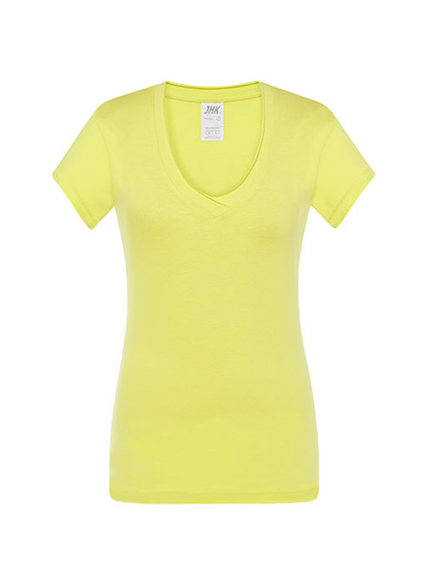 Dámské tričko JHK V-Neck Sicilia - Světle žlutá XL