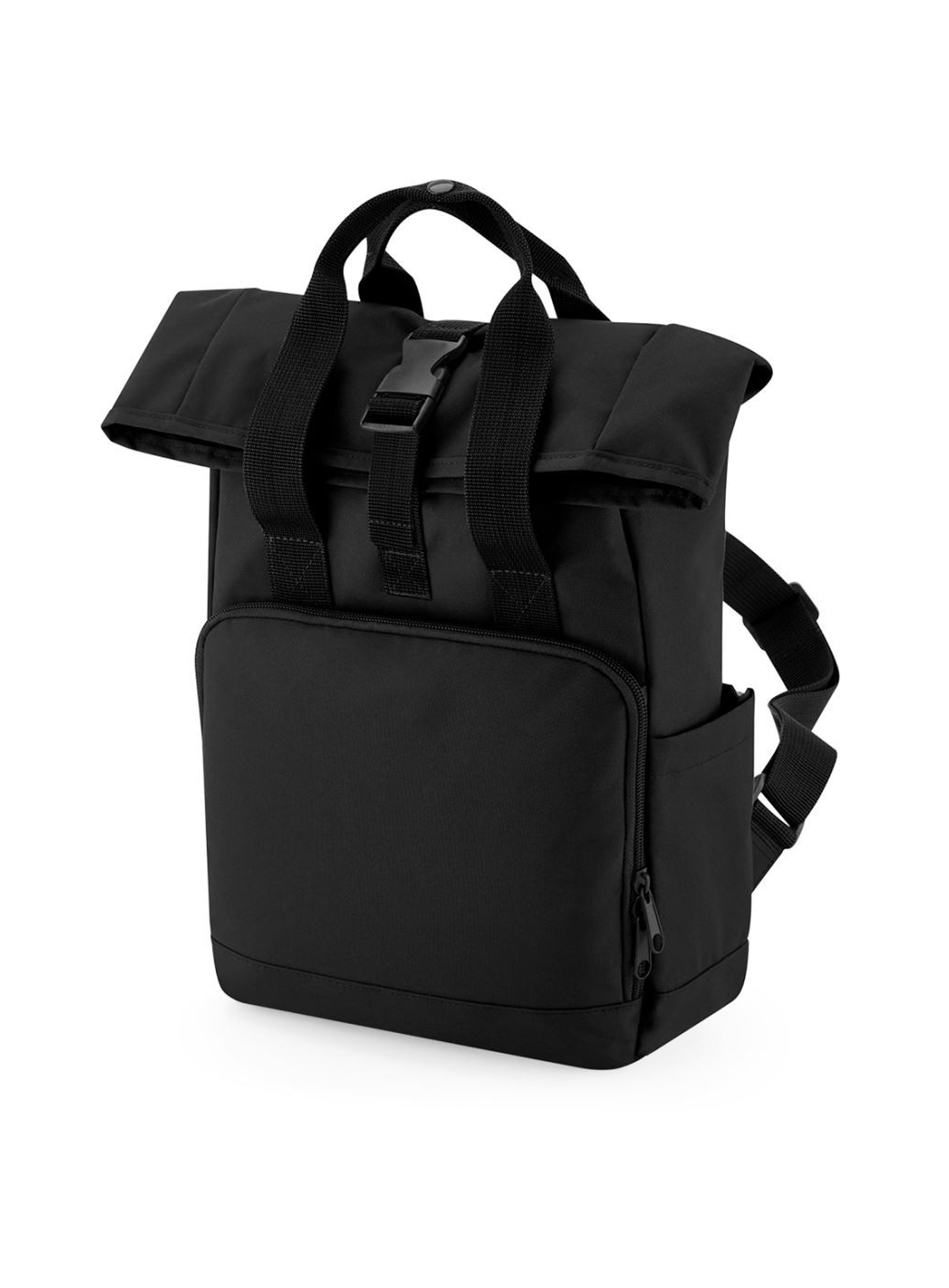 Recyklovaný mini batoh Bag Base Handle Roll-Top - Černá univerzal