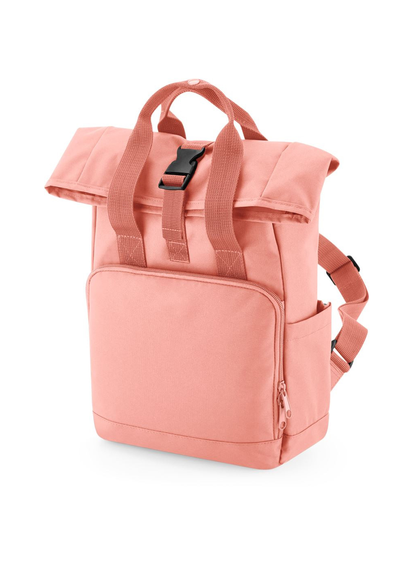 Recyklovaný mini batoh Bag Base Handle Roll-Top - Světle růžová univerzal
