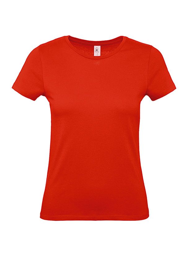 Dámské tričko B&C - Ohnivě červená M