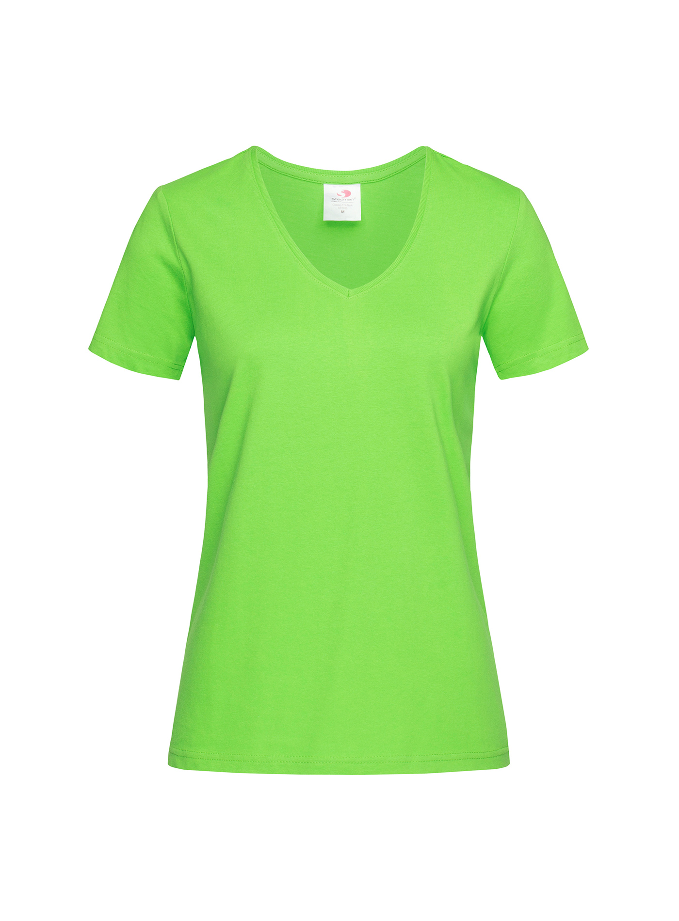 Dámské tričko s V-výstřihem Stedman - Neonová zelená M
