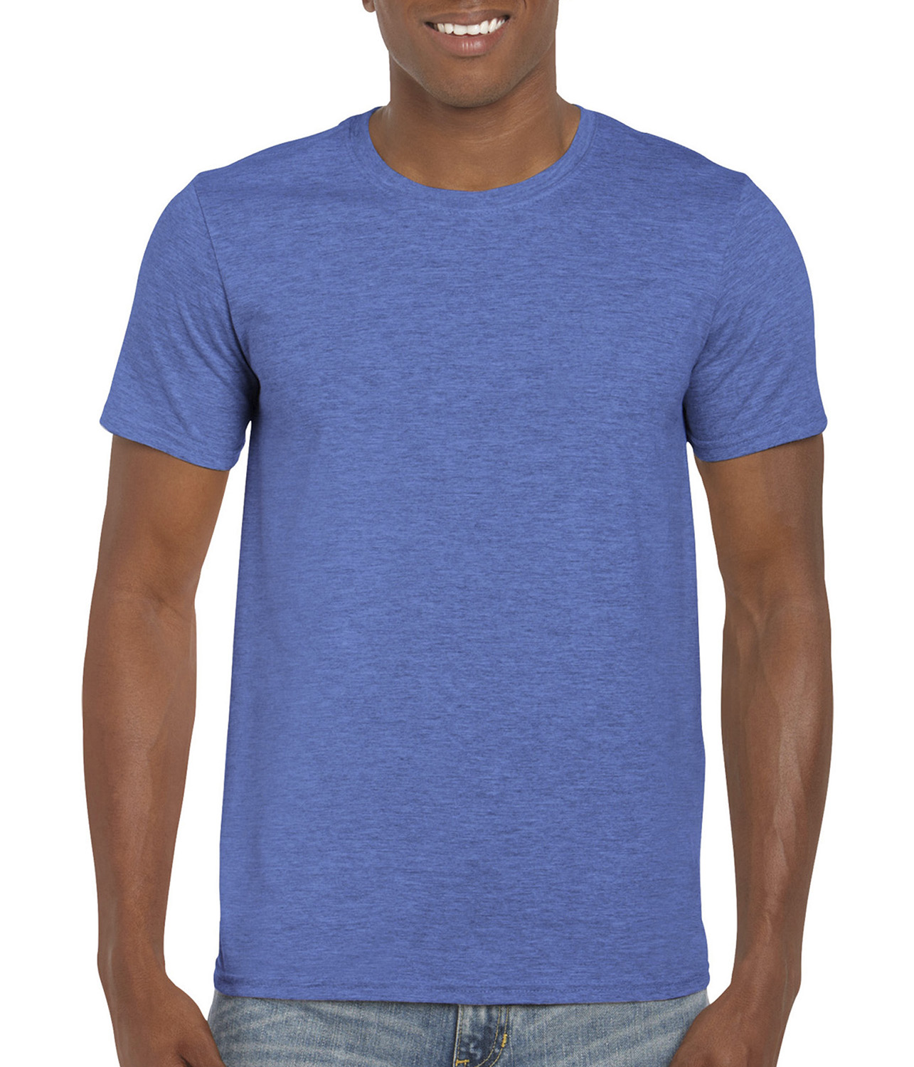 Pánské tričko Gildan Softstyle - Královská modrá žíhaná L