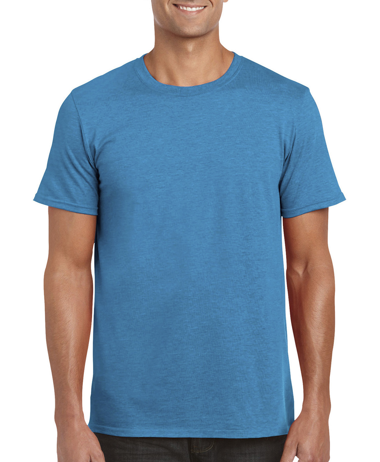 Pánské tričko Gildan Softstyle - Safírově modrá žíhaná L
