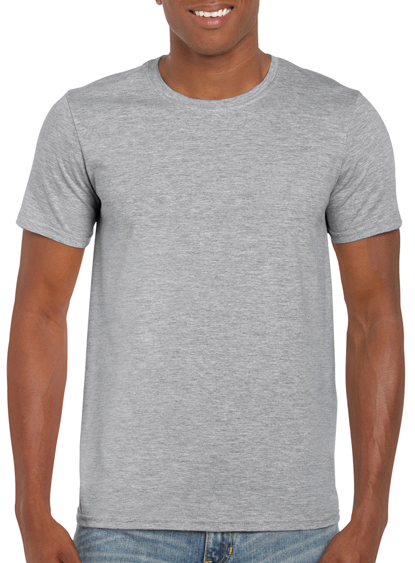 Pánské tričko Gildan Softstyle - Světle šedý melír 5XL