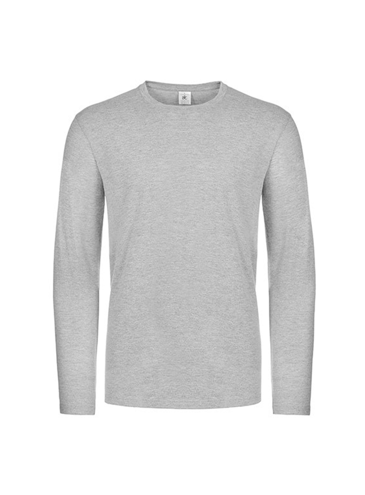 Pánské tričko s dlouhým rukávem B&C Collection - Světle šedý melír M