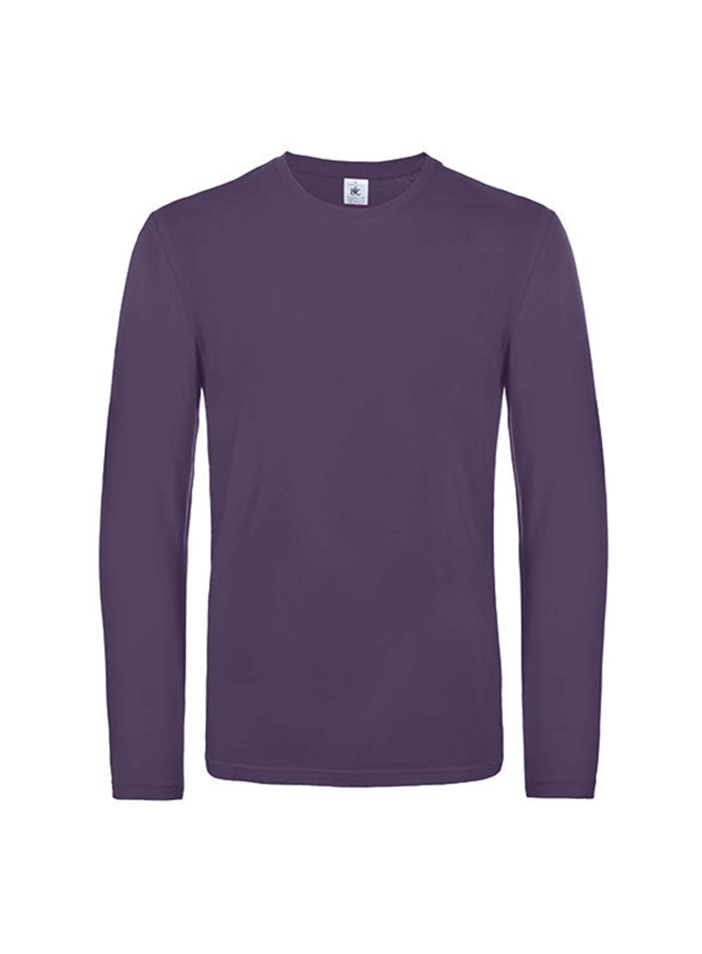 Pánské tričko s dlouhým rukávem B&C Collection - Tmavě fialová 3XL