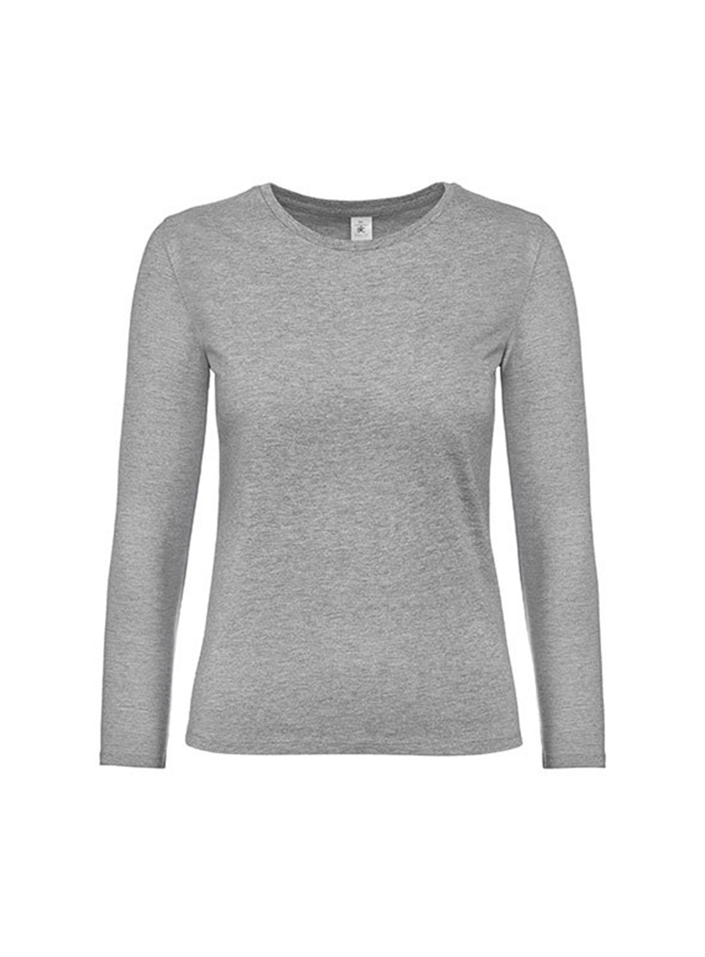 Dámské tričko s dlouhým rukávem B&C Collection - Světle šedý melír M