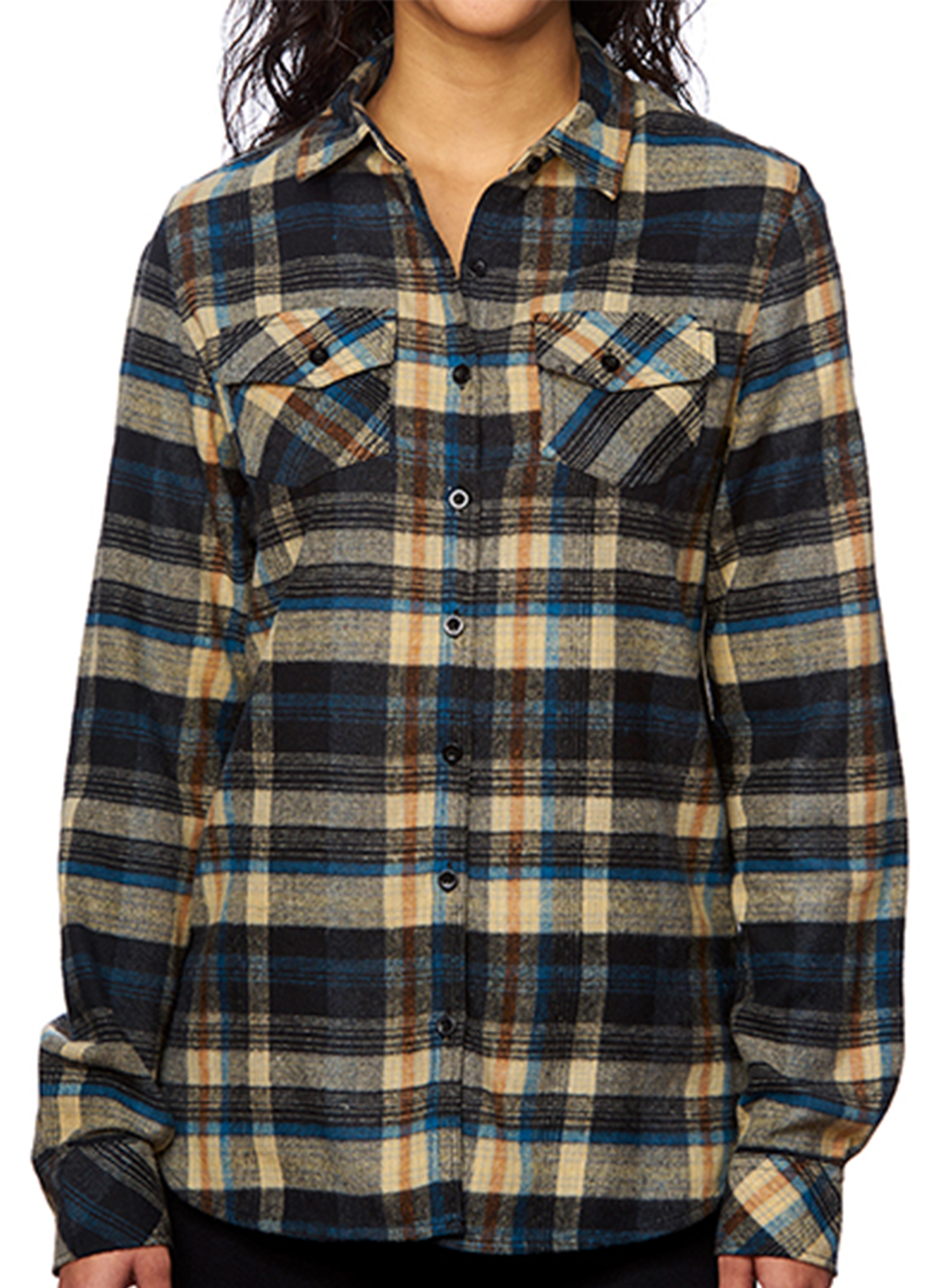 Dámská flanelová košile Burnside - Khaki M