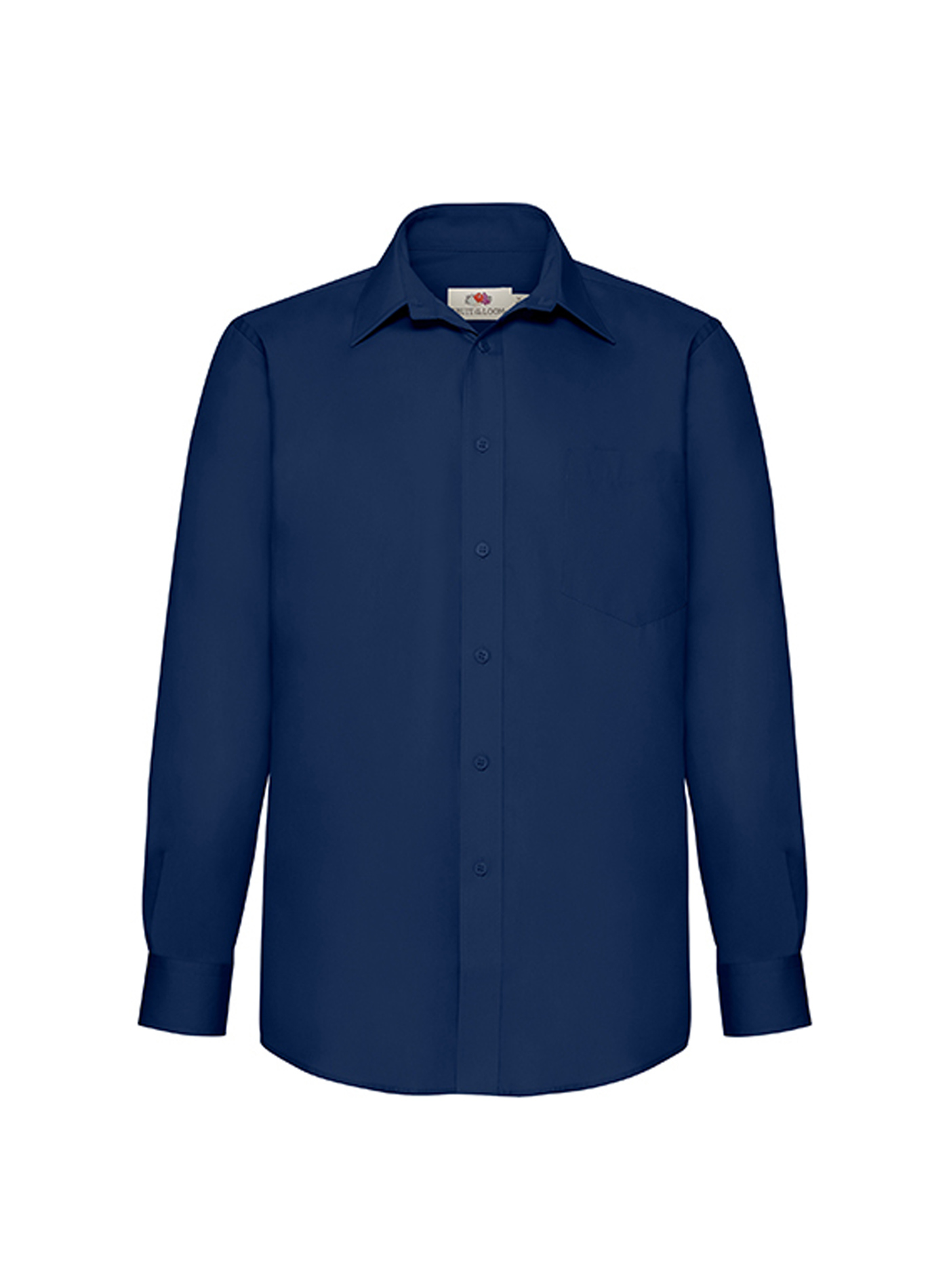 Pánská popelínová košile s dlouhým rukávem Fruit of the Loom - Námořnická modrá S