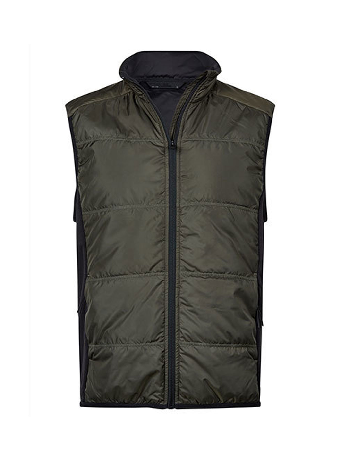Pánská vesta Tee Jays Hybrid Stretch - Vojenská zelená / černá L