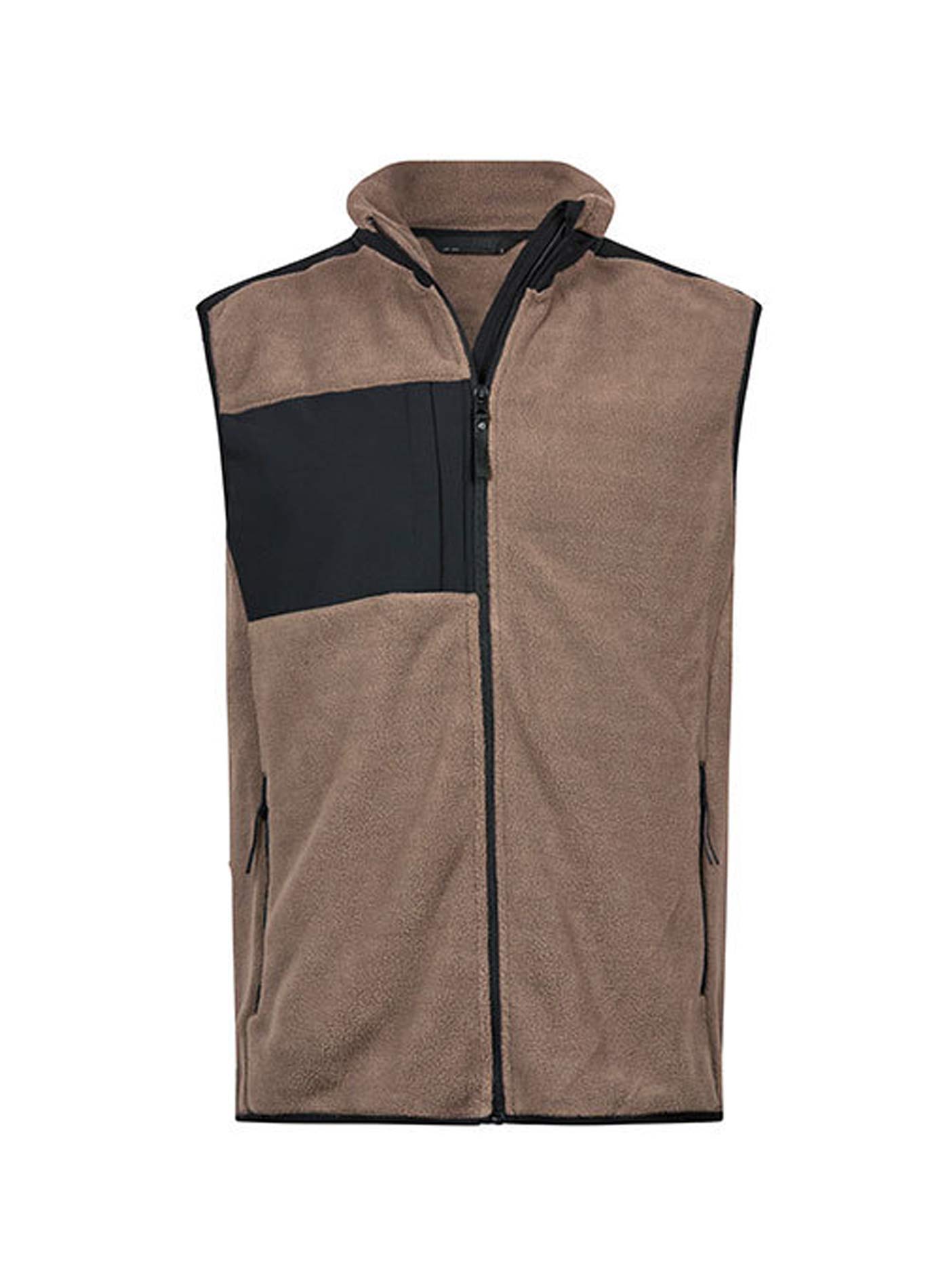 Pánská fleecová vesta Tee Jays Mountain - Hnědá a černá 3XL