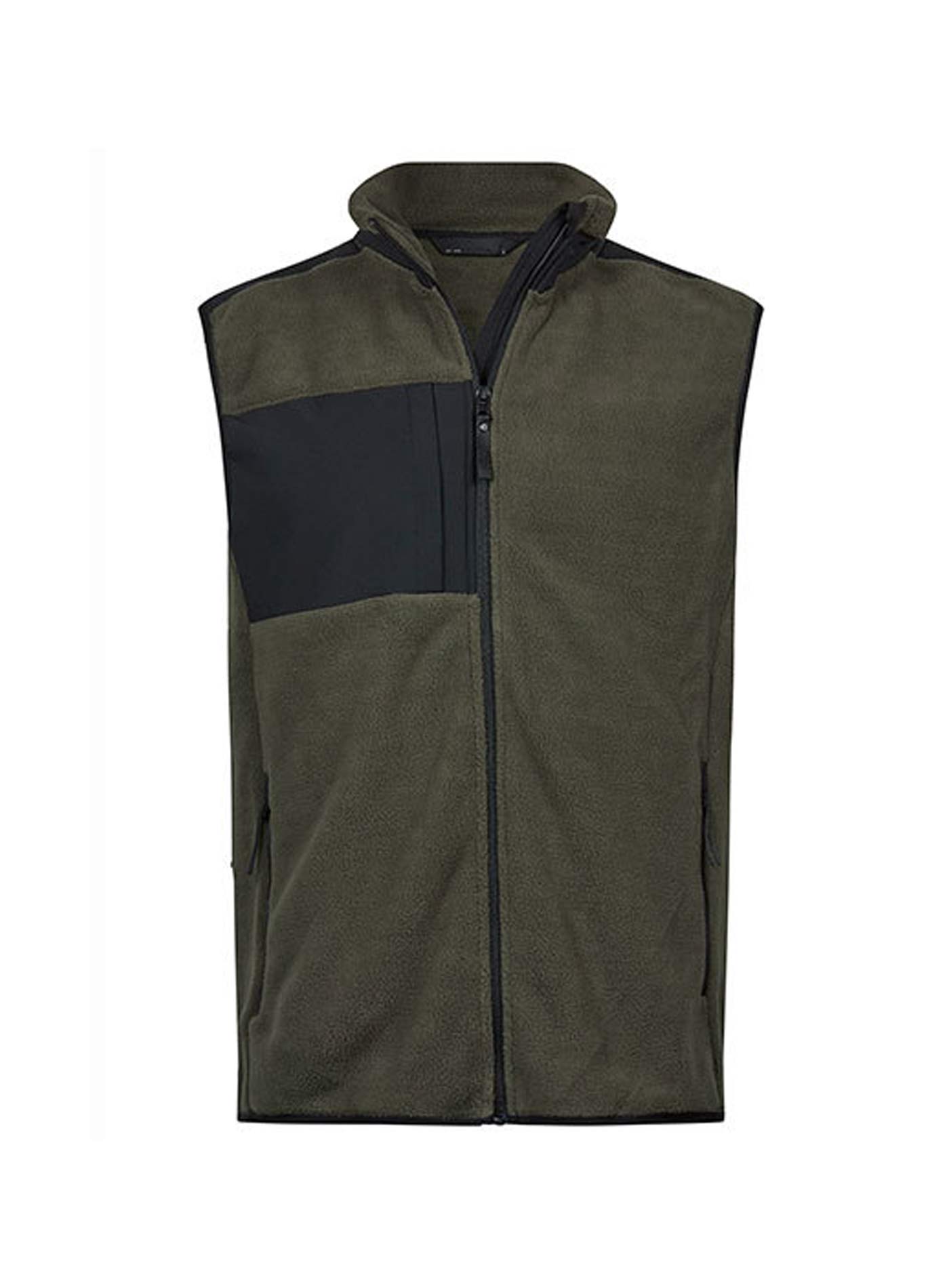 Pánská fleecová vesta Tee Jays Mountain - Vojenská zelená / černá L
