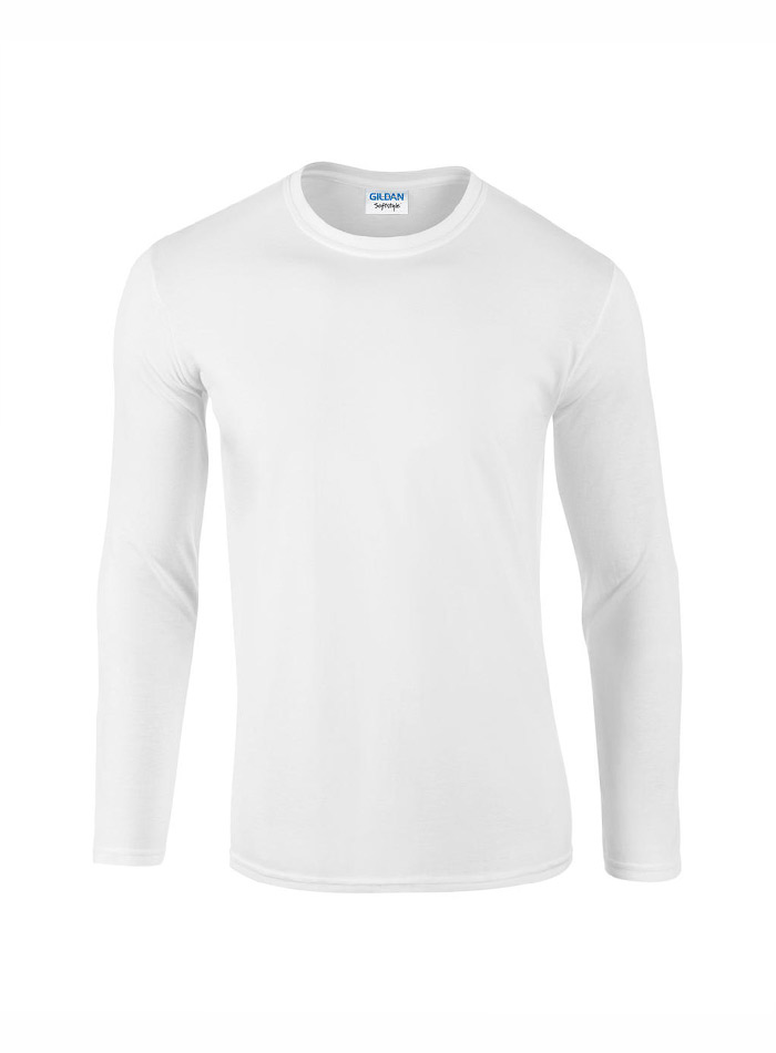 Pánské tričko s dlouhými rukávy Gildan Softstyle - Bílá M