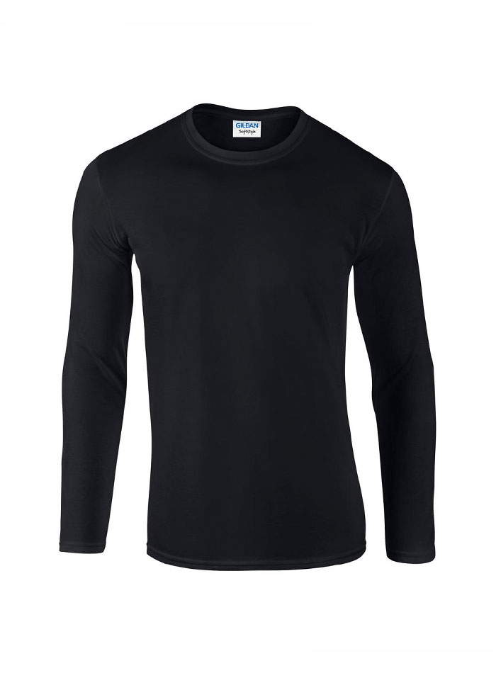 Pánské tričko s dlouhými rukávy Gildan Softstyle - černá M