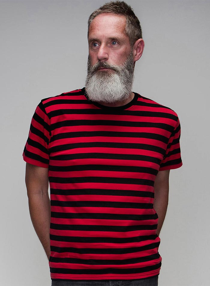 Pruhované tričko - černá/červená XL