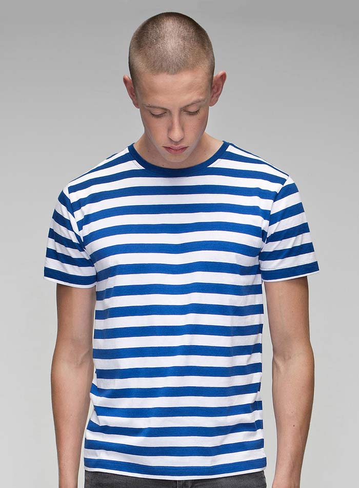 Pruhované tričko - Bílá a modrá M