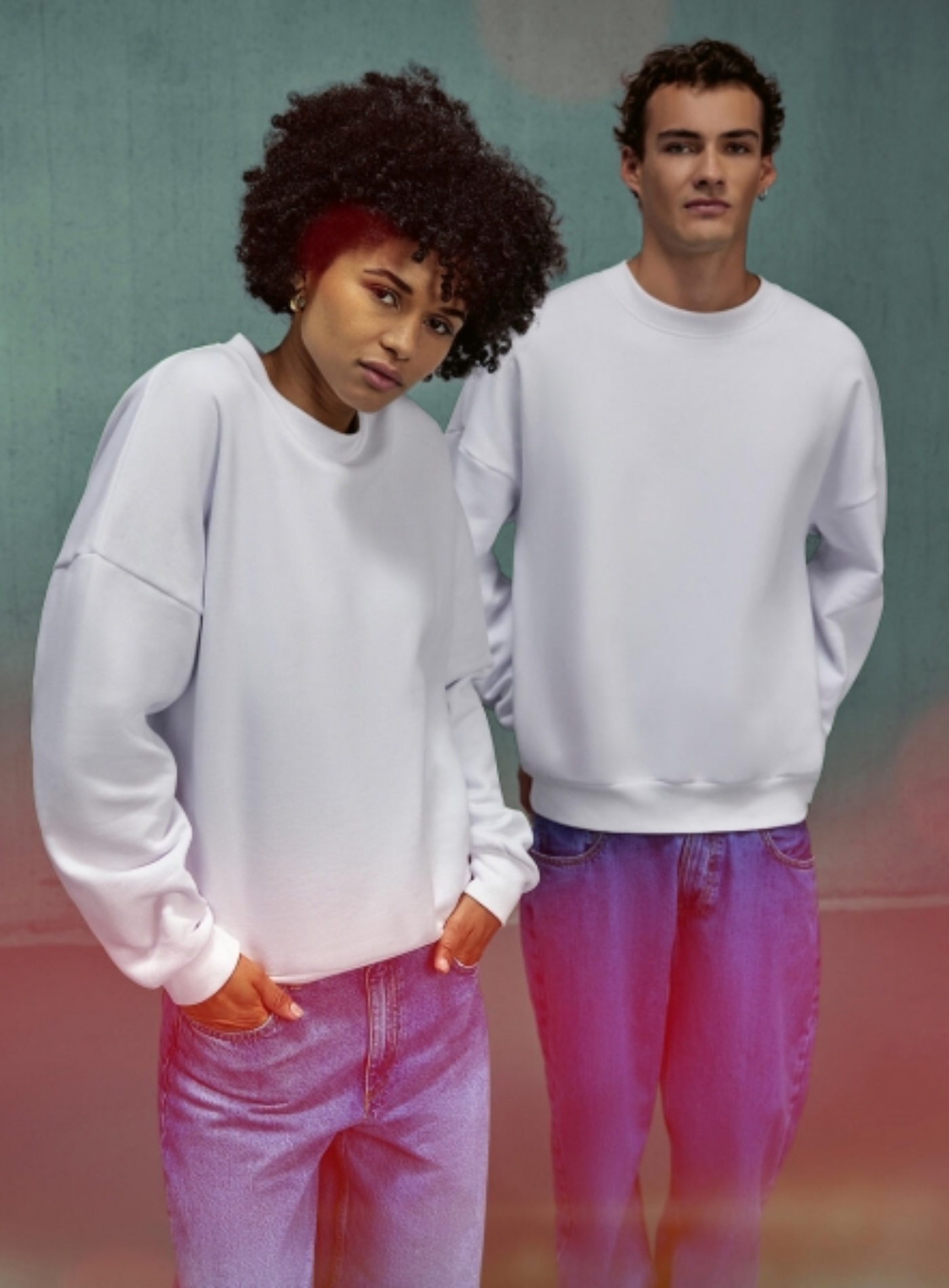 Unisex mikina oversized bez kapucne