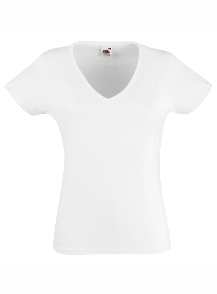 Dámské tričko Valueweight V-Neck - Bílá XL