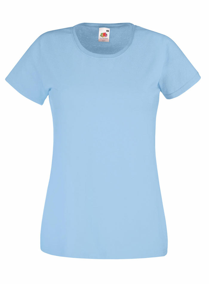 Dámské tričko Fruit of the Loom Valueweight - Blankytně modrá XL