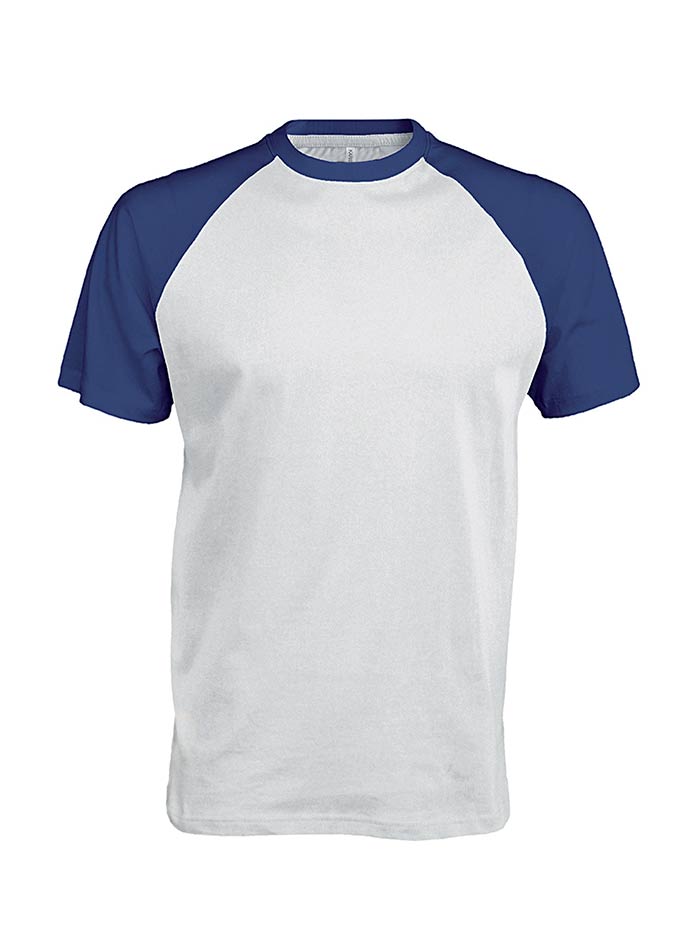 Tričko Baseball - Bílá/Modrá L