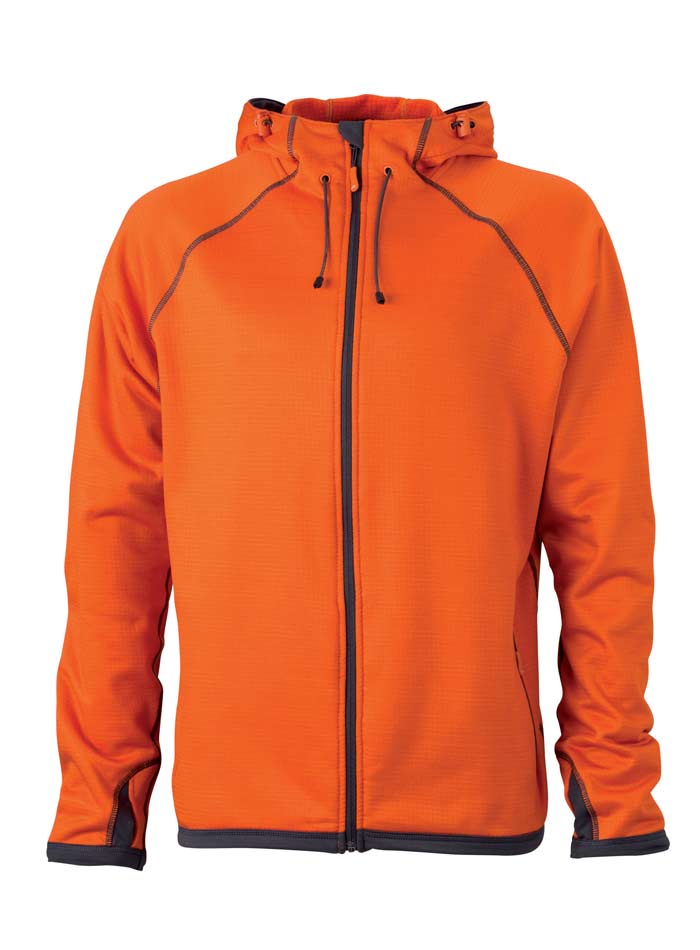 Fleecová bunda Hooden - Oranžová a šedá XL