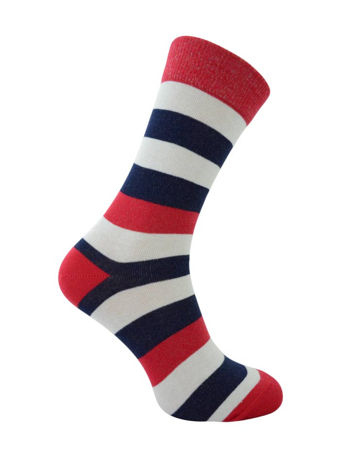 Pruhované ponožky - Námořní modrá 43-46