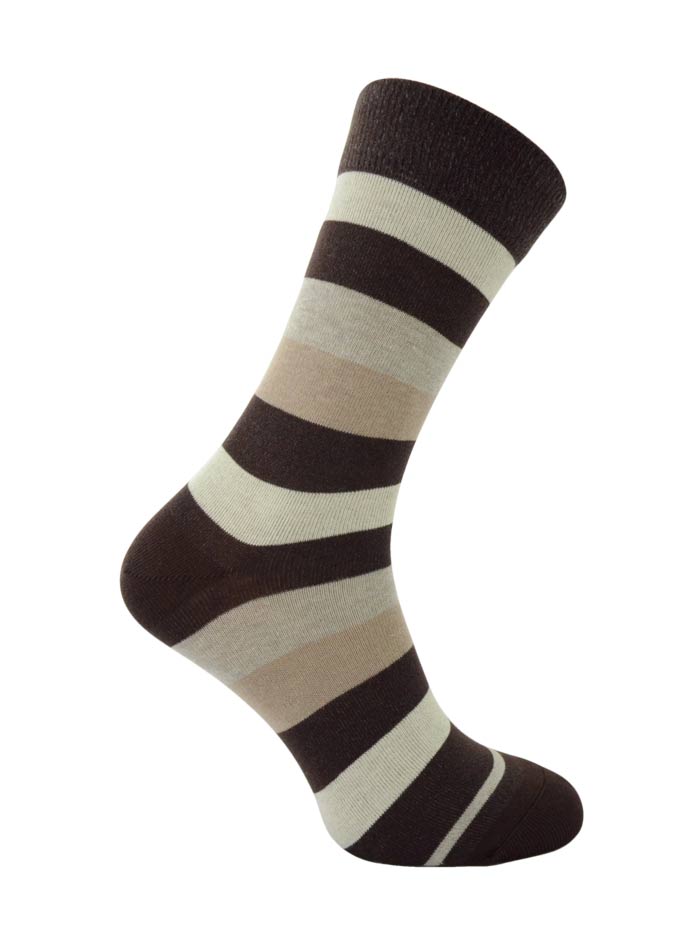 Pruhované ponožky - Hnědá 43-46