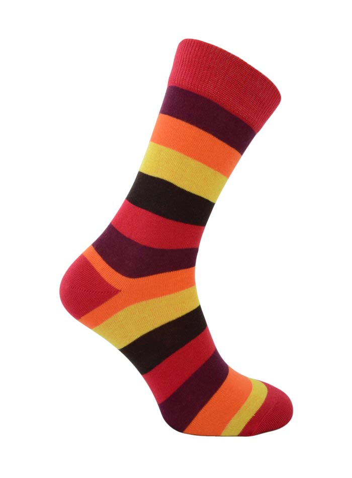 Pruhované ponožky - Červená 43-46