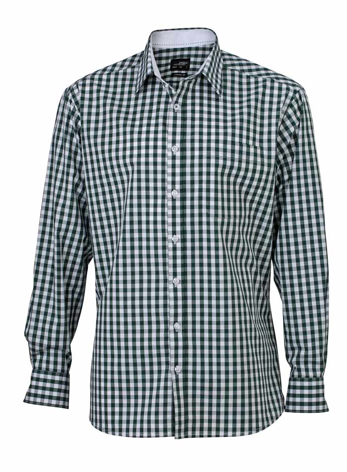 Pánská kostkovaná košile - lesní zelená XL