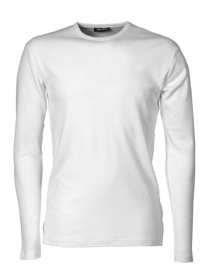 Pánské tričko s dlouhými rukávy Interlock Tee Jays - Bílá L