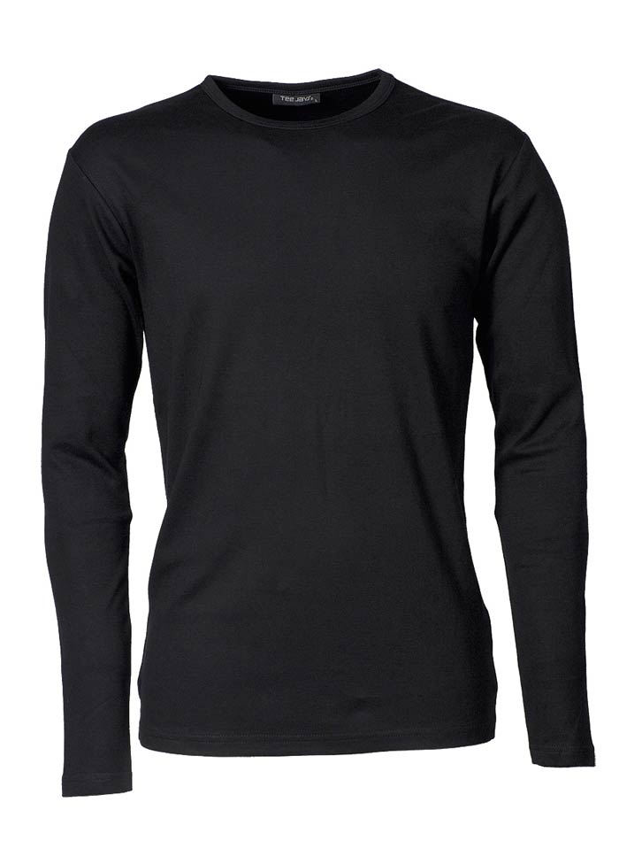 Pánské tričko s dlouhými rukávy Interlock Tee Jays - černá 3XL