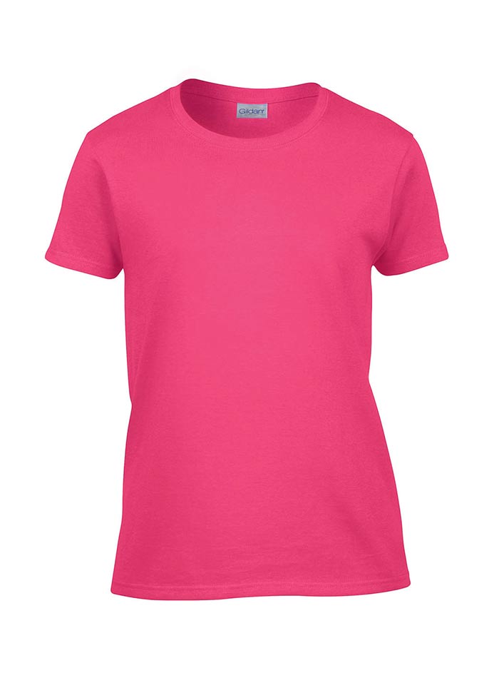Dámské tričko Gildan Heavy Cotton - Zářivě růžová S
