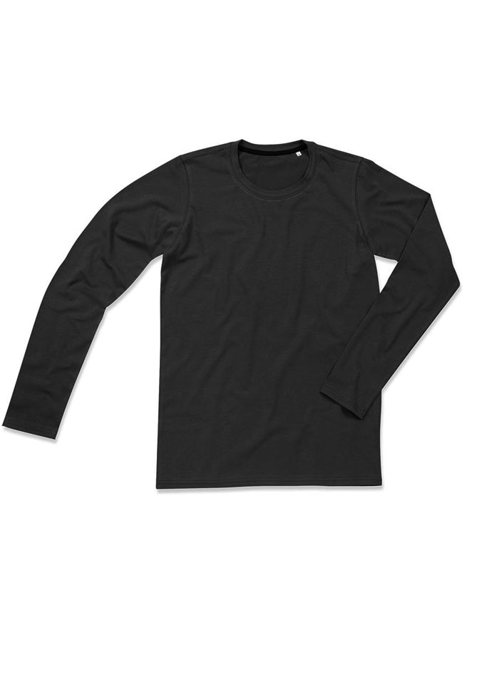 Pánské tričko Clive s dlouhými rukávy - černá XL