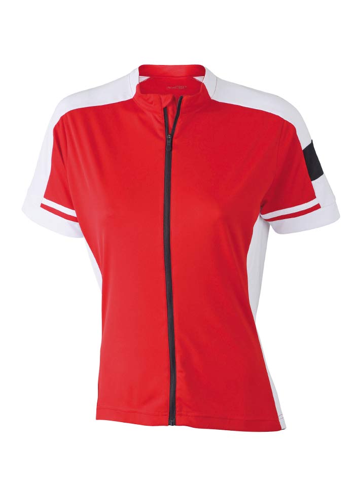 Dámské cyklistické tričko na zip - Červená S