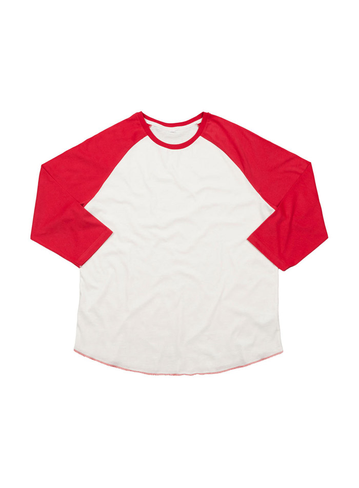 Pánské baseball tričko s 3/4 rukávy - Bílá/červená M