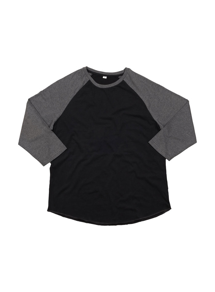 Pánské baseball tričko s 3/4 rukávy - Černá a šedá M