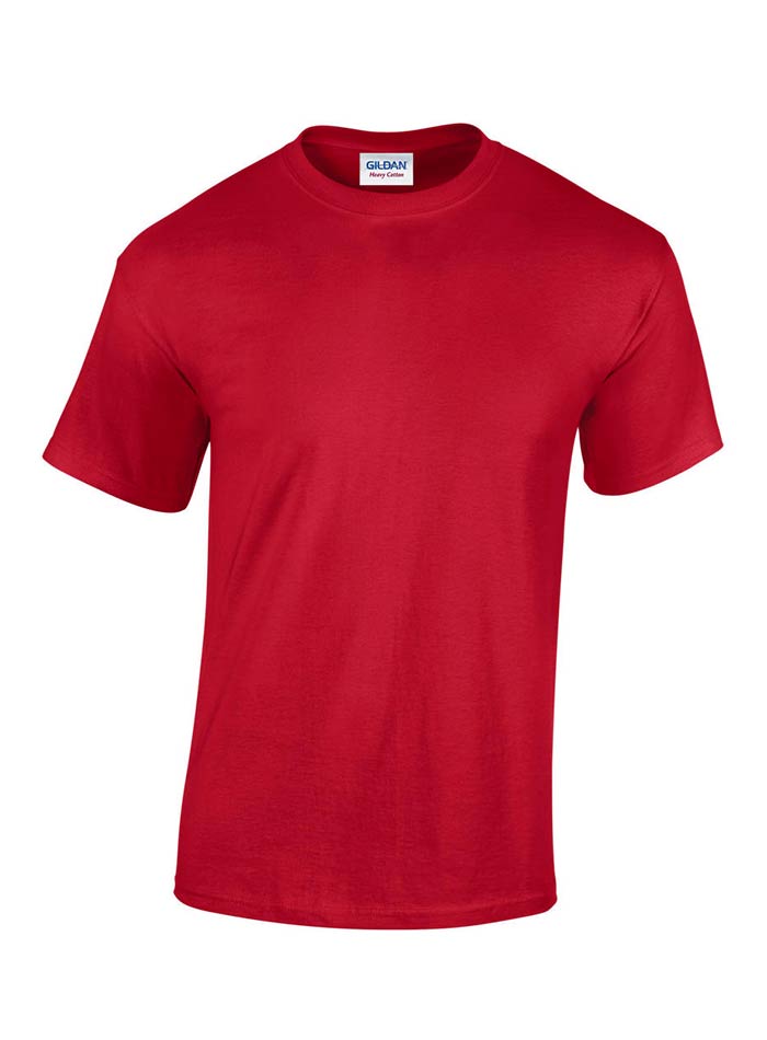 Pánské tričko Gildan Heavy Cotton - Červená 5XL
