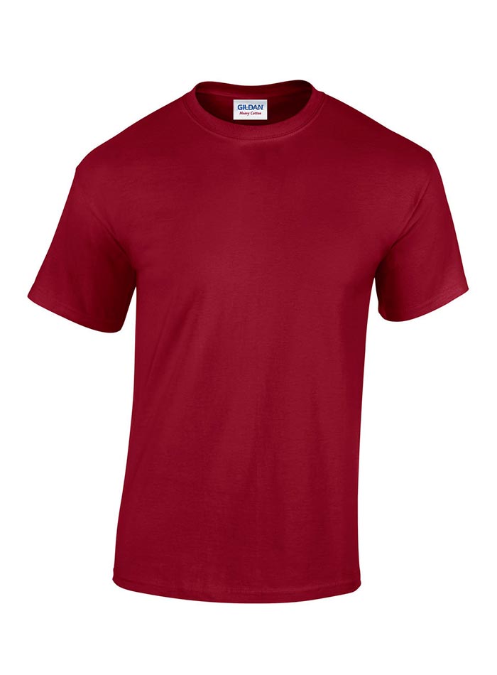 Pánské tričko Gildan Heavy Cotton - Tmavě červená 4XL