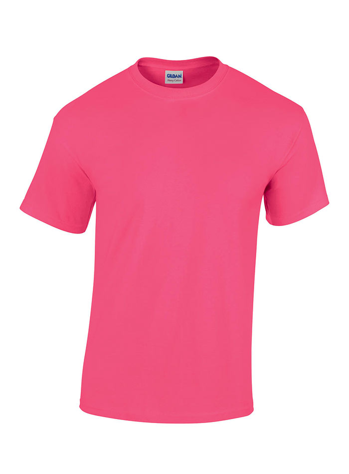 Pánské tričko Gildan Heavy Cotton - Zářivě růžová XL