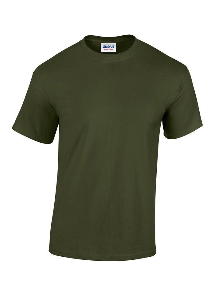 Pánské tričko Gildan Heavy Cotton - Vojenská zelená 4XL