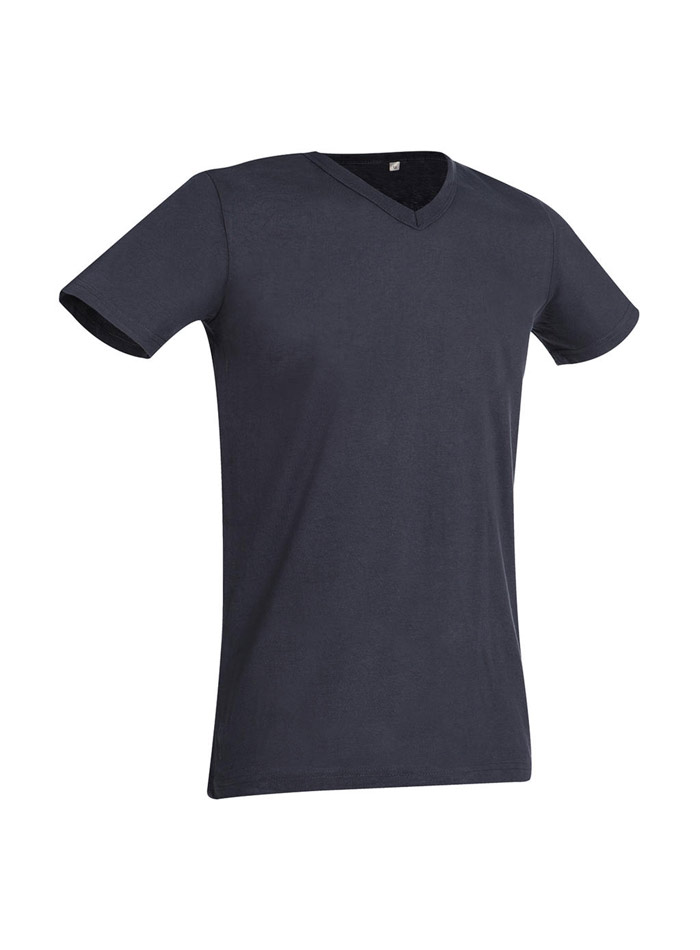 Pánské tričko Ben s výstřihem do V - Šedohnědá XL