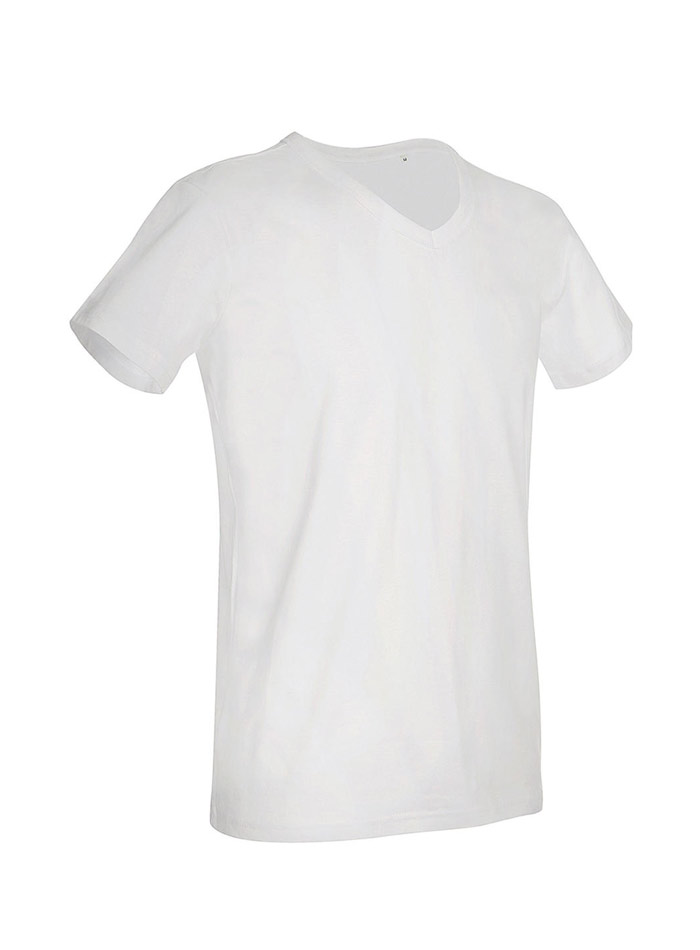 Pánské tričko Ben s výstřihem do V - Bílá M