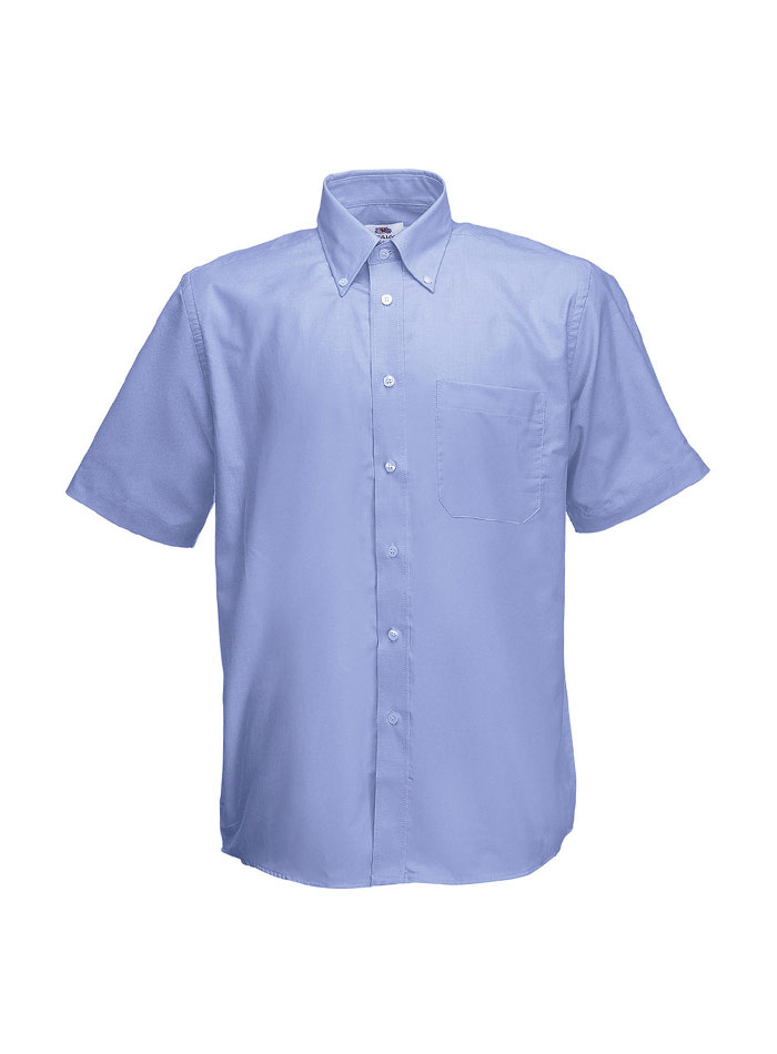 Pánská košile Fruit of the Loom Oxford s krátkým rukávem - Blankytně modrá M