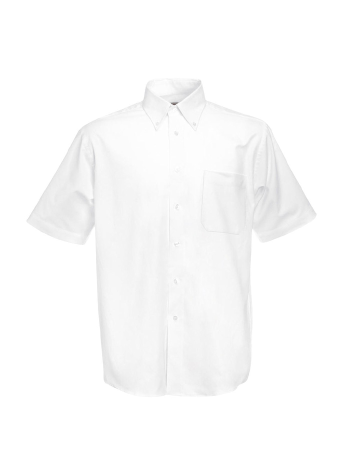 Pánská košile Fruit of the Loom Oxford s krátkým rukávem - Bílá L
