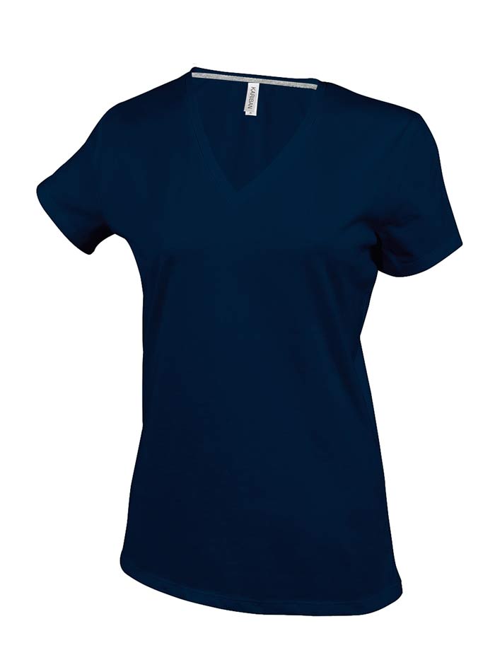Dámské tričko V-Neck - Námořní modrá S