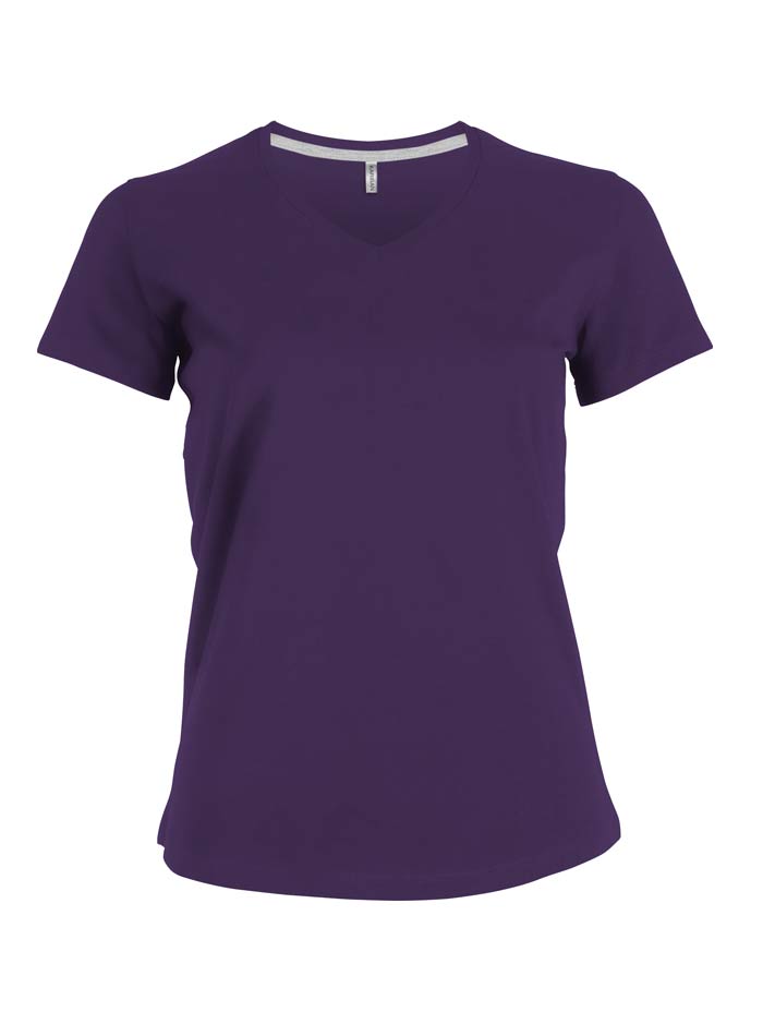 Dámské tričko V-Neck - fialová 3XL