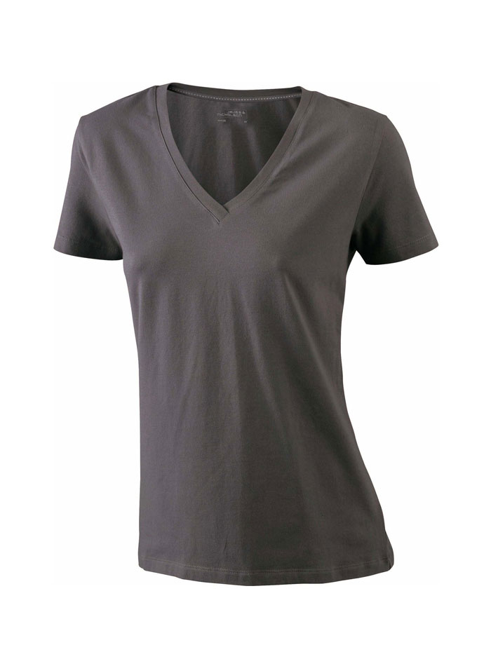 Dámské Stretch tričko V-výstřih - Charcoal XL